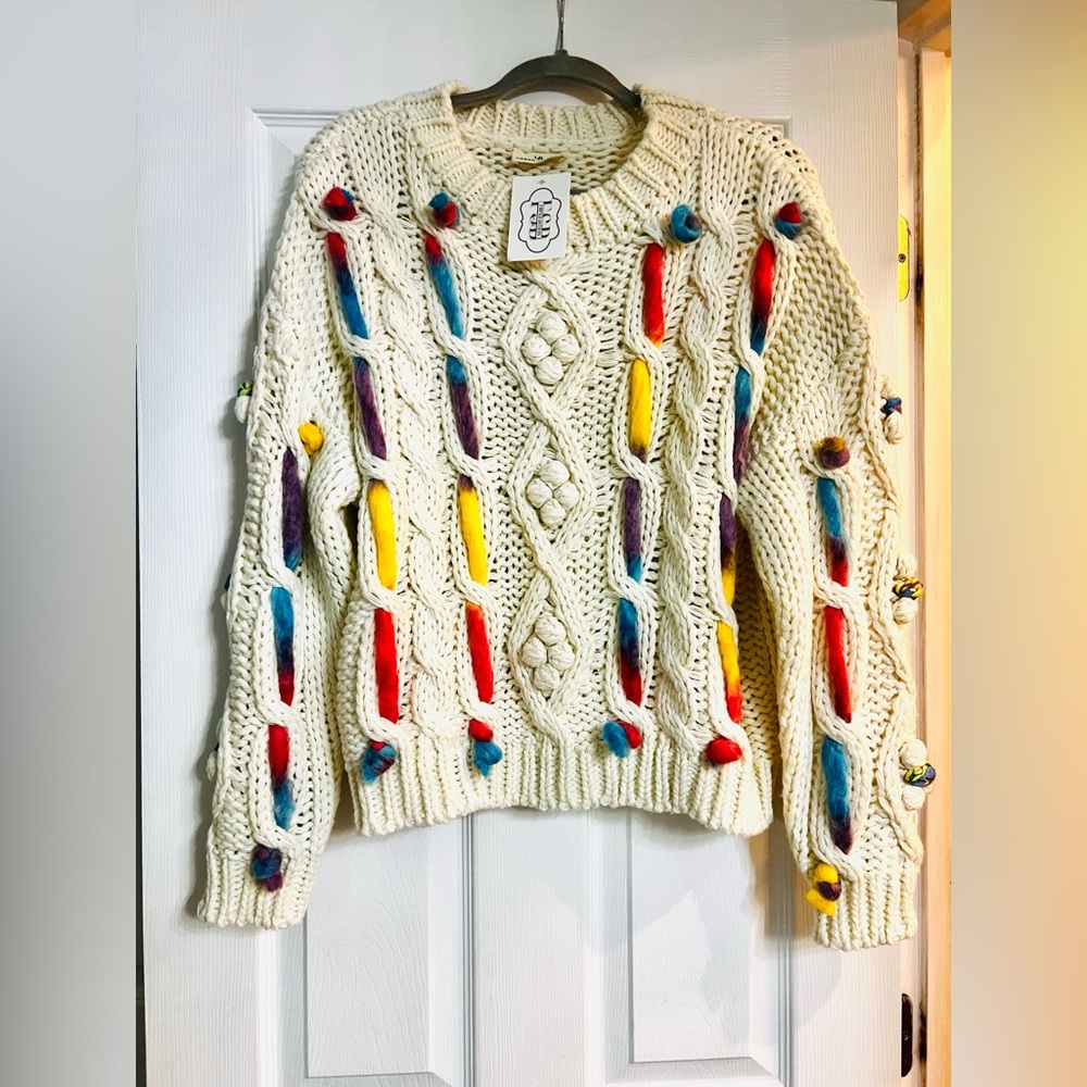 Urban Daizy Colorful Pom-Pom Knit Sweater NWTs - Picture 6 of 6